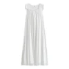 S6702413e472c44a880981d9d8befbe7e7.webp Victorian Cotton Lace Nightgown – White Sleeveless Square Neck Sleep Dress