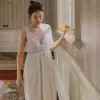 Vintage French Cotton Embroidered Nightgown, Victorian White Sleeveless V-Neck Sleep Dress