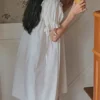 Sd1925e9fe05e4c85825d219b6e9dc16fC.webp Vintage Cotton Lace Nightgown – White Short Sleeve Sleep Dress