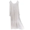Vintage Victorian Lace Cotton Nightgown – Edwardian Long Sleeve Sleep Dress
