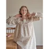 S0209ec88e35c4c149166d0224813dce1O.webp Vintage pink floral nightgown lace square neckline detail