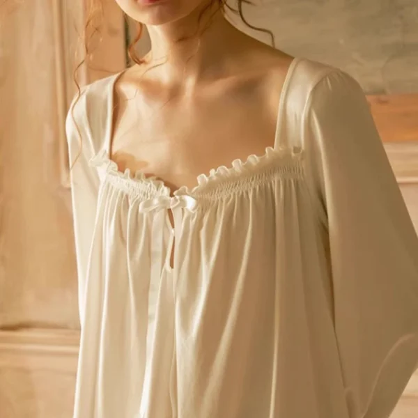 S300377413a4c4180979b7d27c8e073c1v.webp Vintage Edwardian Cotton Lace Nightgown – White Long Sleeve Sleep Dress