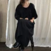 Vintage Victorian Cotton Linen Mori Dress – Long Sleeve Loose French Dress