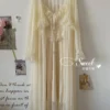 S97ce47c51d8b4316b9570cd1fb5c8c31v.webp Vintage Lace Tulle Robe Set – Elegant Long Sleeve Nightdress & Sleepwear