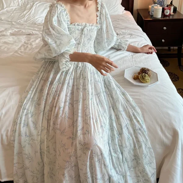 Sc3a724dc19cf4d61a9e282819defacdax.webp Vintage Victorian Cotton Floral Nightgown – EdwardianRetro Long Sleeve Sleep Dress