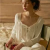 Se45f7b9e652a4e3a98c88ec58d7a6ce9v.webp Vintage Edwardian Cotton Lace Nightgown – White Long Sleeve Sleep Dress