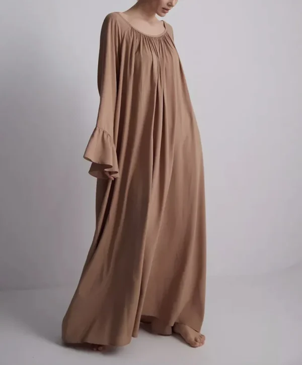 Vintage Flared Sleeve Sleep Dress – Loose Flowing Long nightgown
