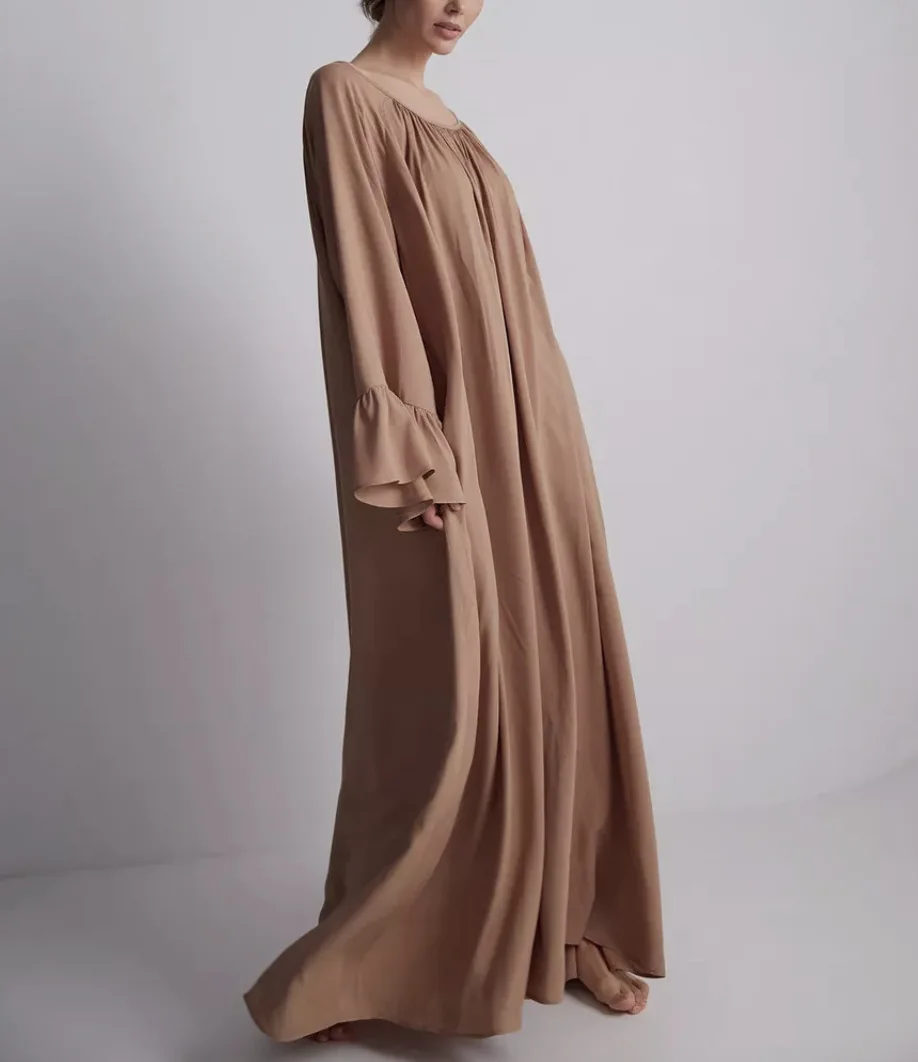 Vintage Flared Sleeve Sleep Dress – Loose Flowing Long nightgown – detail view 29